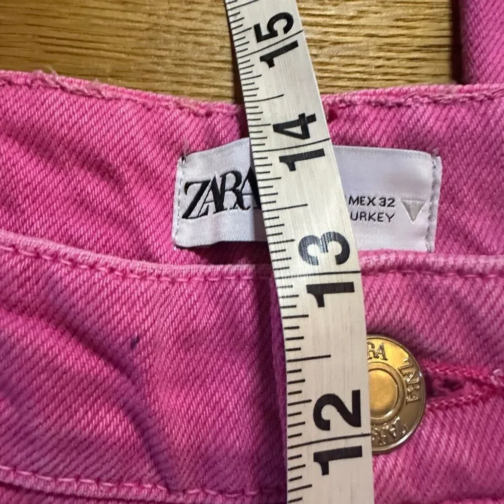 Zara wide leg pink jeans women’s 10 - Picture 3 of 7